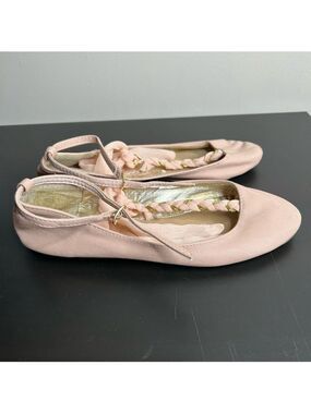 Bold in Ballerina Pink Ballet Flats Ankle Ribbon Wrap Size 5